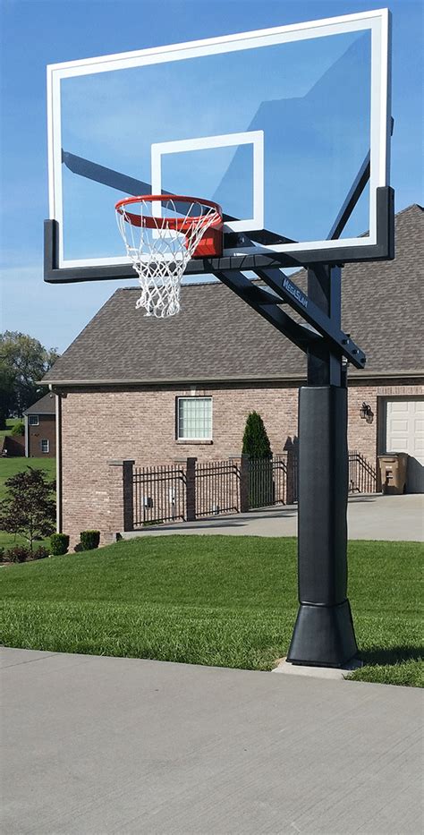 5 feet vertically and 6 feet horizontally. . Basketball hoop installation service